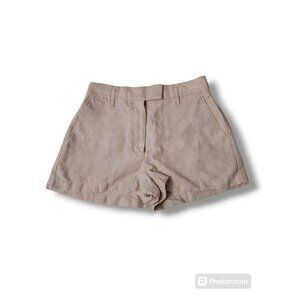 Wilfried Aritzia Women's Linen Blend Layover Khaki Shorts - Size 4